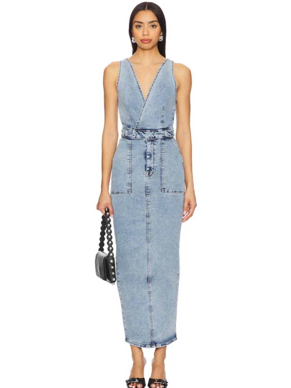 NWT Good American denim maxi dress